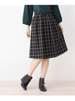 【WEB限定サイズ有り】レトロチェックスカート/ブラック(219)