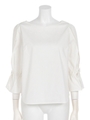 【an another angelus】袖口リボンプルオーバーブラウス/OFF WHITE