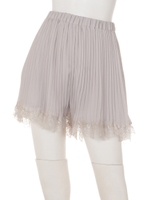 【sw】レースプリーツショートパンツ/GRY