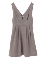 【スカート】チェックジャンパースカート/ブラウン系