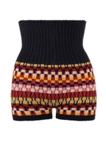 【スロギー】トリンプ  ふわふわニットシリーズ sloggi G041（腹巻付きニットパンツ）/ライトレッドx幾何柄