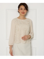 【洗える】アネモネレース ブラウス/ベージュ(852)