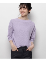 【洗える】オータムヤーン　ニットプルオーバー/ライトパープル(081)