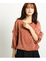 【洗える】サイドクロスピーチブラウス/ラズベリーピンク(073)