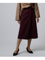 【洗える】サッシュ風ベルトデザインミディパンツ/ボルドー(064)