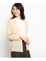 【洗える】スパークニットカーディガン/ライトベージュ(051)