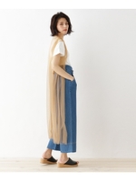 【洗える】チュールジレカーディガン/ベージュ(052)