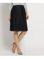 【洗える】バイヤスレーススカート/ブラック(419)