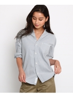 【洗える】ベーシックコーデュロイシャツ/ライトブルー(091)