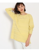 【洗える】ランダムボーダーニット/レモンイエロー(031)