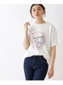 【洗える】ヴィンテージ風プリントビッグTシャツ/オフホワイト(003)