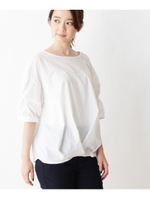 【洗濯機で洗える】袖ねじりブロードシャツ/ホワイト系(002)