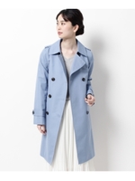 【防花粉/撥水素材】ロングトレンチコート/ライトブルー(091)