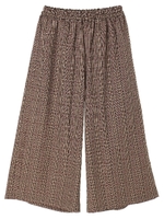 ★グレンチェックワイドパンツ/ベージュ