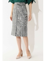 ★セットアップ対応★リネン調リネーラースカート/グレンチェック1(041)