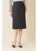 ◆[TV着用][洗える]ＴＲストライプスカート/ネイビーストライプ1(121)