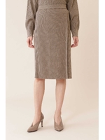 ◆[WEB限定商品]総針針抜きニットセットアップスカート/グレー(020)