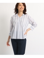◆【WEB限定カラーあり】ストライプスキッパーブラウス/アイボリー(304)