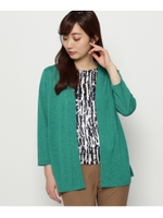 ◆【洗える】カノコ ロングカーディガン/グリーン(022)