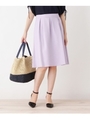 ◆◆【洗える】エステルスラブタックフレアスカート/ライトパープル(081)