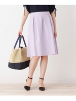 ◆◆【洗える】エステルスラブタックフレアスカート/ライトパープル(081)
