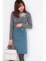 ◆ブライトレース総針ニット/チャコール2(022)