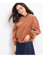 ◆ベロアキルティングジャケット/ラズベリーピンク(073)