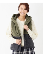 ◆ポリナイロンピーチ中綿ベスト/カーキ(527)