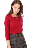 ◆刺繍ニット/レッド(100)