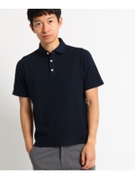 ◆矢羽根織ポロシャツ/ネイビー(093)