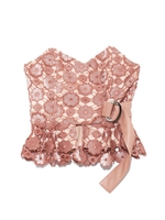 お花柄ベロアレースビスチェ/PNK