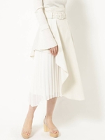 アシンメトリープリーツスカート/WHT