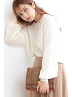 アゼVネックネックニット/オフ(030)