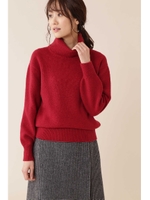ウールタートルネックプルオーバー/ボルドー(070)