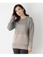 ウール混ジャガード・プルオーバー/グレー(512)