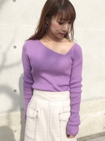 ウォッシャブルアシメニット/ラベンダー