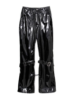 エナメルボンテージパンツ/ブラック