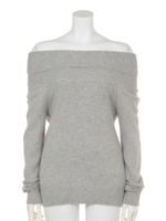 オフショルニットPO/ライトグレー