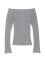 オフショルリブニットプルオーバー/GRY