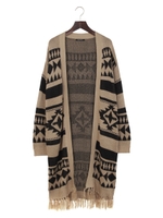 オルテガジャガードニットカーデ/ライトブラウン