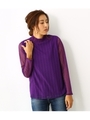 カット レース フリル ネック トップス/PUR