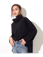 カットオフタートルネックプルオーバー/ブラック(027)