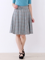 カラーグレンチェックスカート/青系