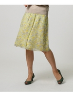 ガーデンプリントシフォンスカート/マスタード(133)