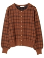 ガンガンカーディガン(チェック)/ベージュ