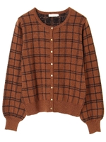 ガンガンカーディガン(チェック)/ベージュ