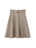 ガンクラブチェックフレアースカート/ブラウン(050)