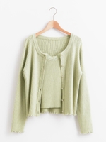 キャミセットリブカーディガン/ミント