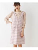 ギンガムチェックジャンパースカート/ピンク系(275)