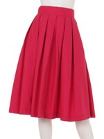 グログランボリュームフレアスカート/フューシャピンク